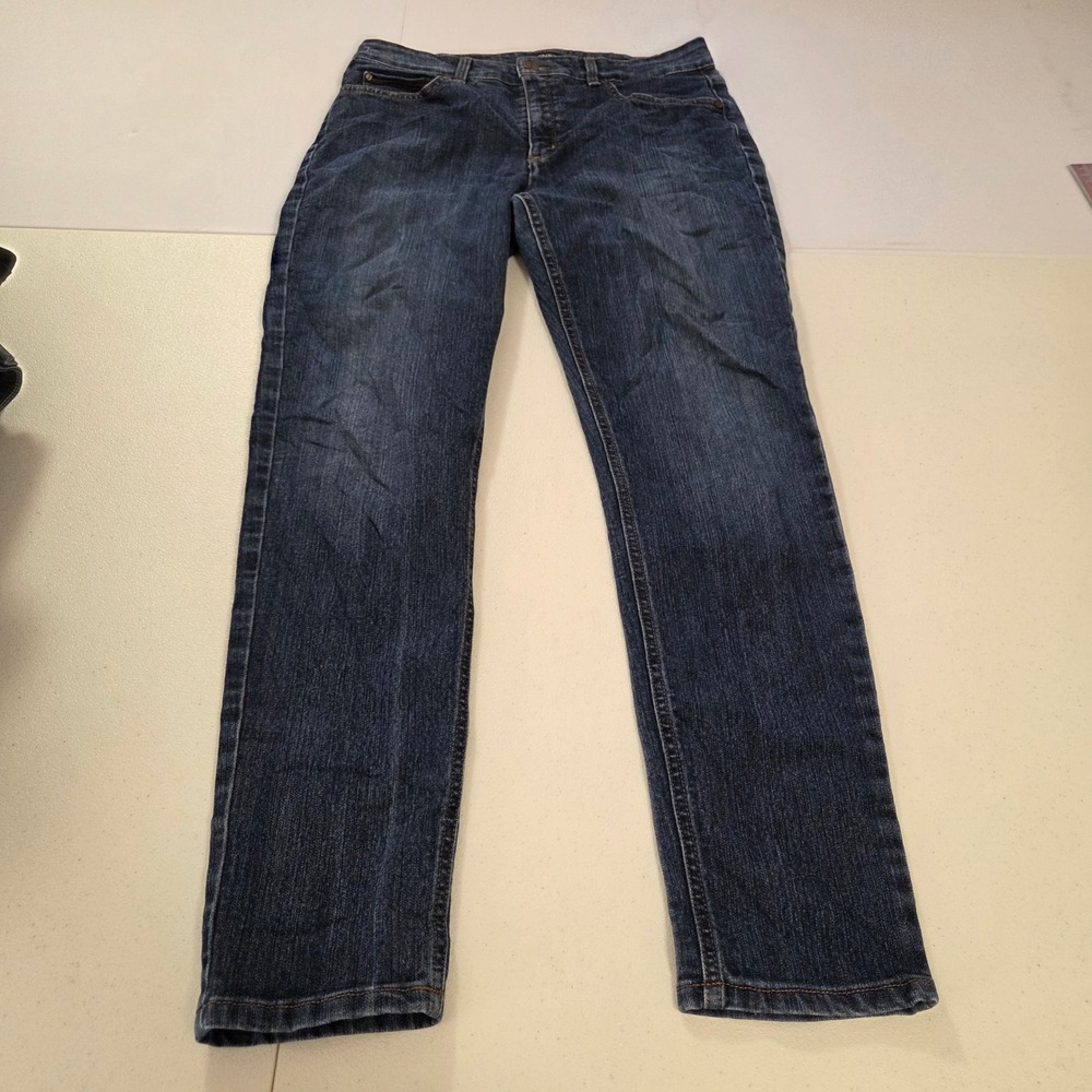 Jones New York Lexington Skinny Jeans Dark Wash Classic Stretch Size 12